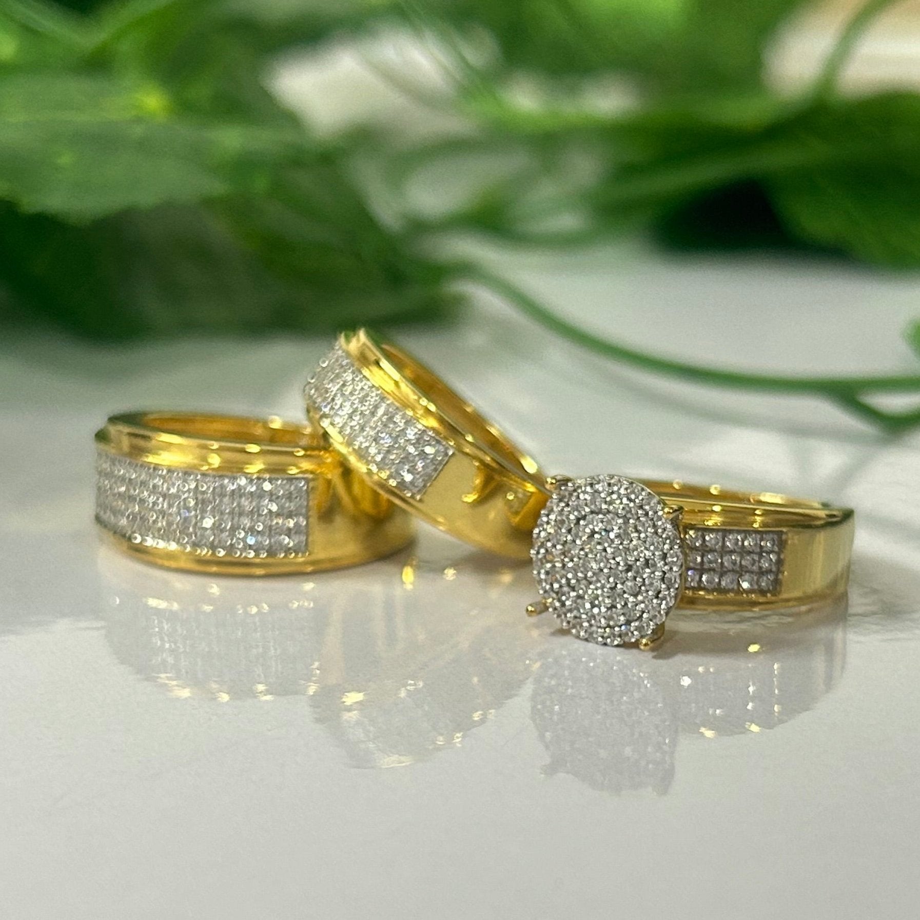 His and Her pc Moissanite Ring Set- Vintage Promise Rings for Couples in 925 Sterling Silver