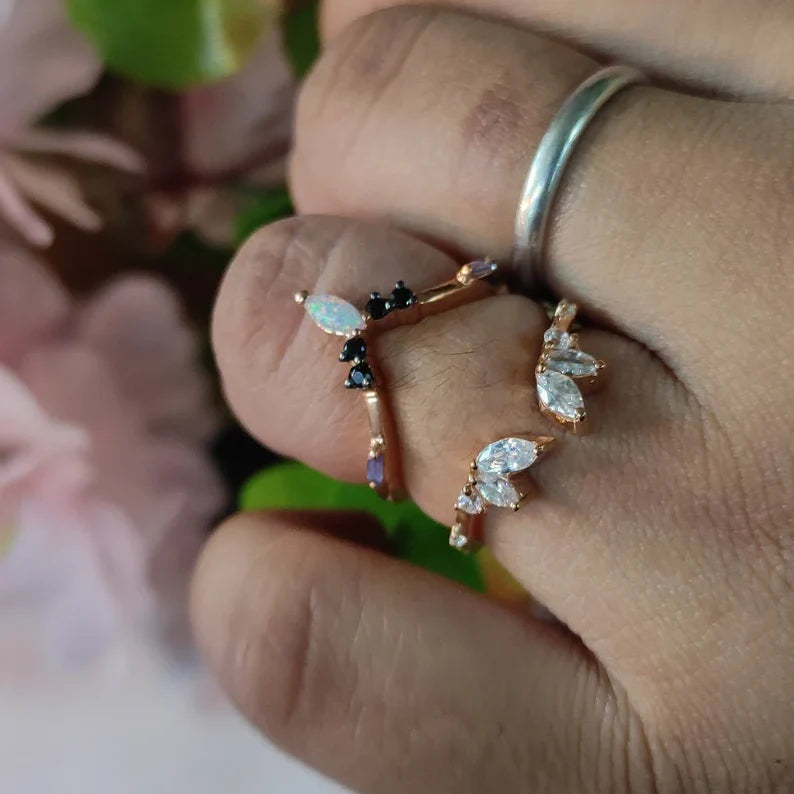 Ringverstärkung mit Rubinen und Diamanten