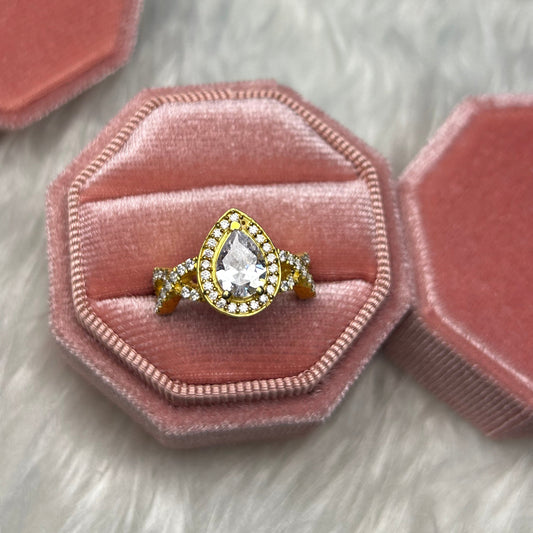 2.10Ct. Round and Pear Cut Diamond Wedding Ring Infinity Band Engagement Ring