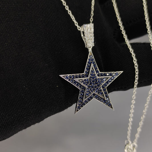 SKYE Blue Sapphire Pendant Necklace- Celestial Pendant- September Birthstone Pendant With 18" Chain