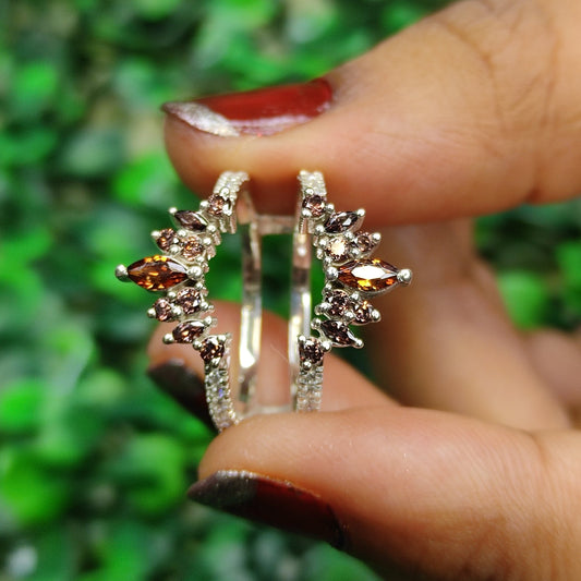 Natural Brown Diamond Ring Guard- Wedding Ring Jacket- Engagement Ring Enhancer For Women