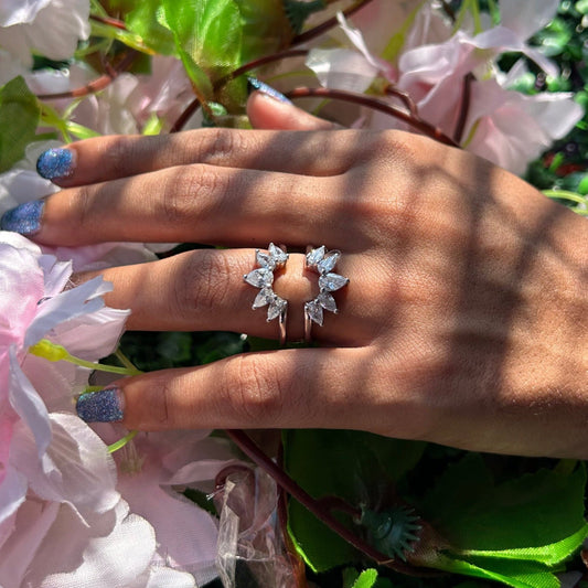 0.52Ct Pear Cut Diamond Ring Guard- Solitaire Enhancer Engagement Wedding Ring Wrap