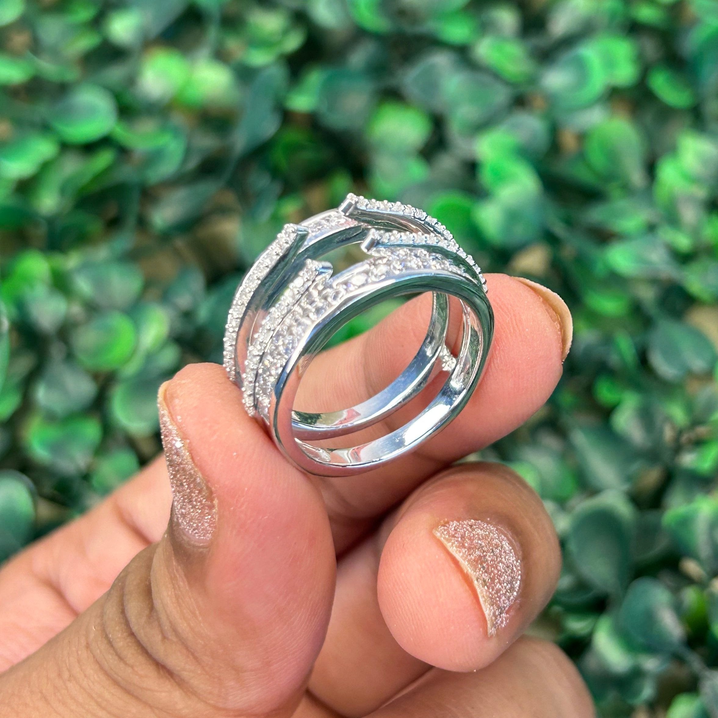 Moissanite Diamond Wedding Ring Enhancers For Round Cut Yellow