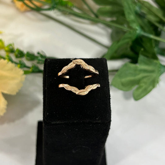 Greek Leaf Curved Stackable Ring- Wedding Ring Guard- Matching Ring Enhancer in 925 Sterling Silver