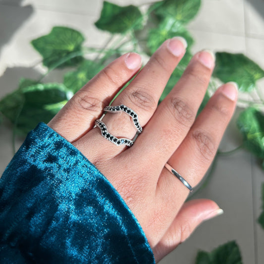 2.20Ct. Black Diamond Enhancer Wedding Band Guard- Stacking Matching Art Deco Ring Handmade Jewelry