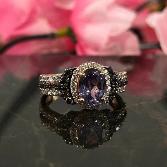 Anillo de bodas de diamantes naturales color champán